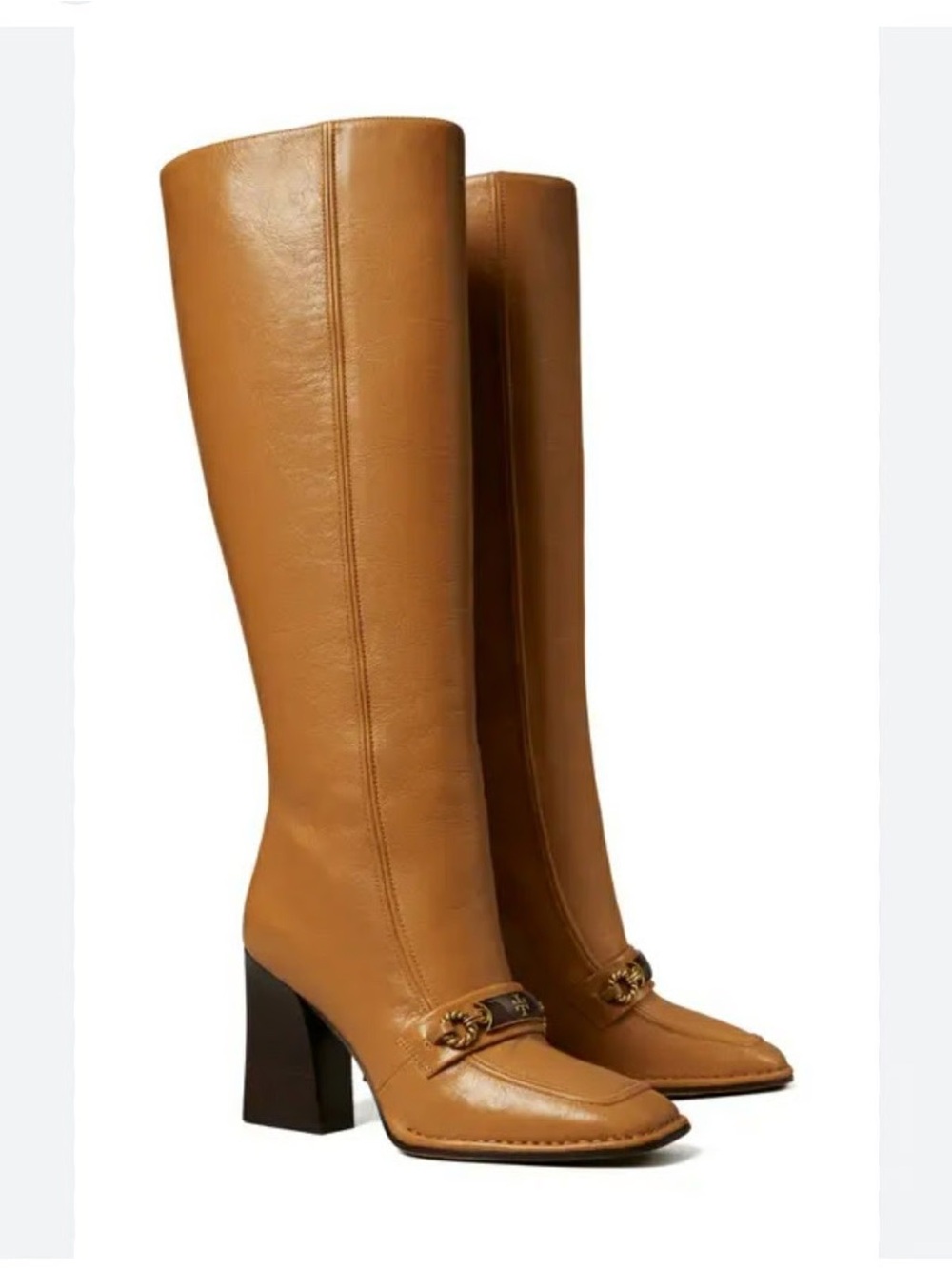 Tory Burch Perrine Goatskin Chain Riding Boots - Size 7